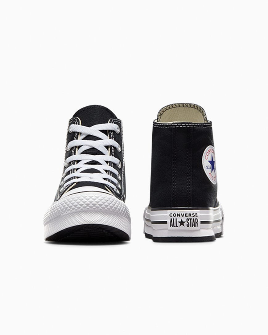 Topanky Na Platforme Converse Chuck Taylor All Star Lift Vysoke Dievcenske Čierne Biele Čierne | SK P11QBC6